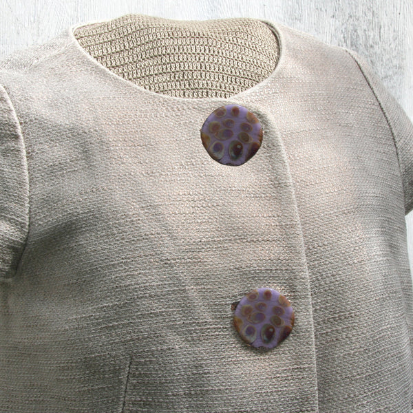 Moving Mud Extra Large Flat Glass Button Lavender Dusk