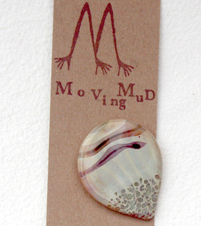 Moving Mud Extra Large Flat Glass Button Lavender Dusk