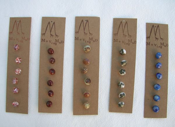 Moving Mud Small Round Glass Buttons Cotton Candy