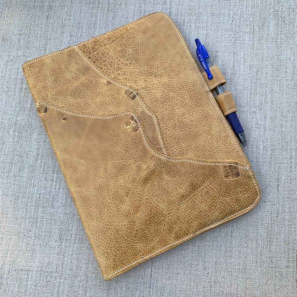 Patchwork Leather Notebook in Tan by Iron & Flint