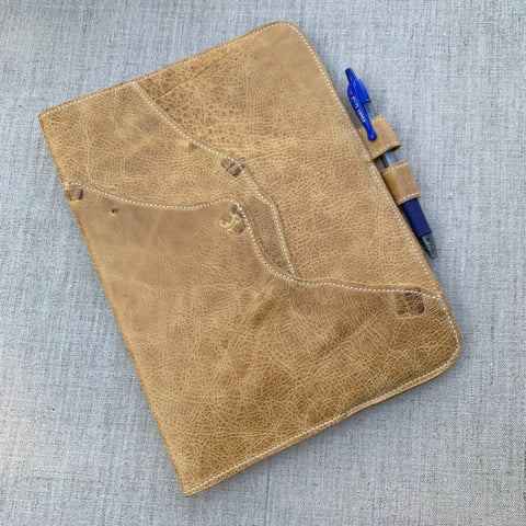 Patchwork Leather Notebook in Tan by Iron & Flint