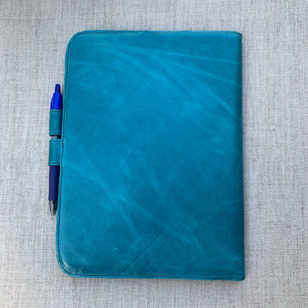 Leather Notebook in Ocean by Iron & Flint