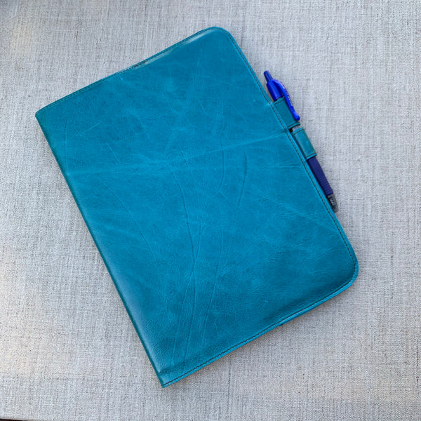Leather Notebook in Ocean by Iron & Flint