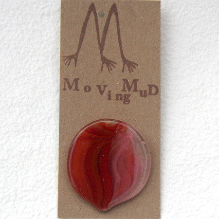 Moving Mud Extra Large Flat Glass Button Cherry Swirl