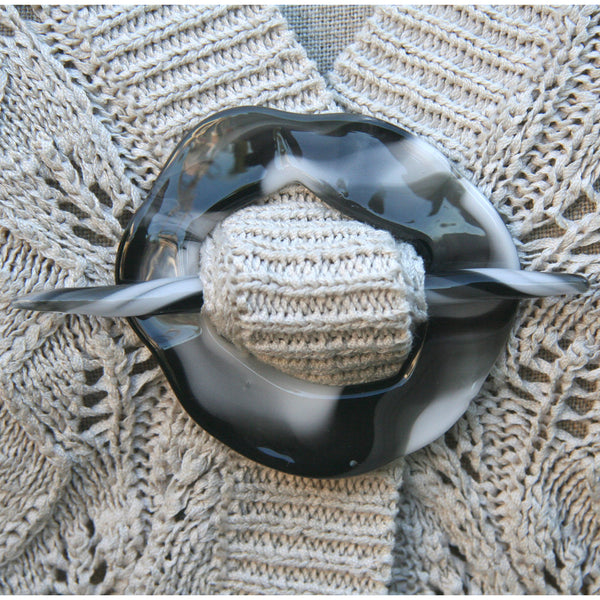 Moving Mud Shawl Pin Newsprint